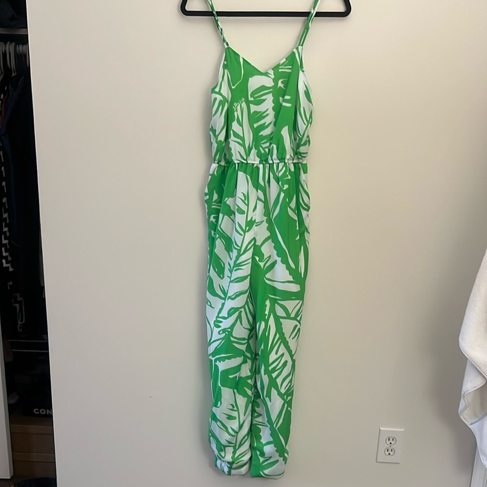 Lilly Pulitzer Green and White Leaf Print Dress - Picture 6 of 6